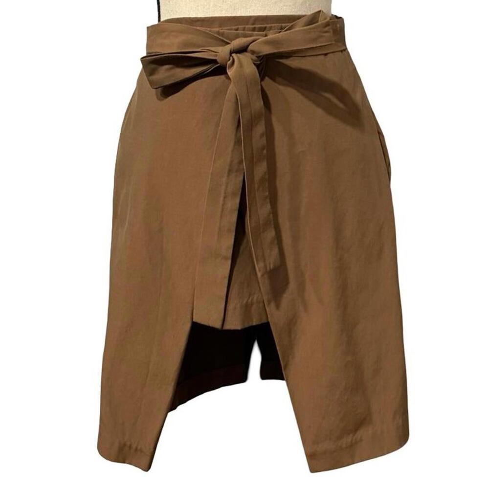 Trafaluc by Zara Brown Wrap Skirt with Tie Front Size S